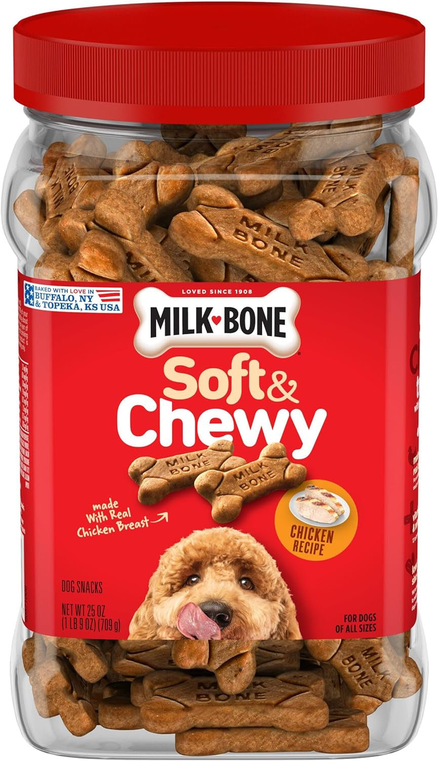 Soft & Chewy Dog Treats, Chicken Recipe with Chicken Breast, 25 Ounce Container